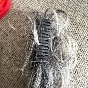 Clip-In Ponytail Extension - Silver Gray